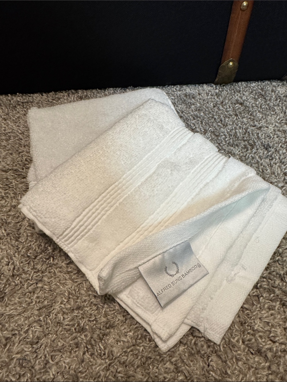 Alfred Sung Bamboo White washcloths - set of 2